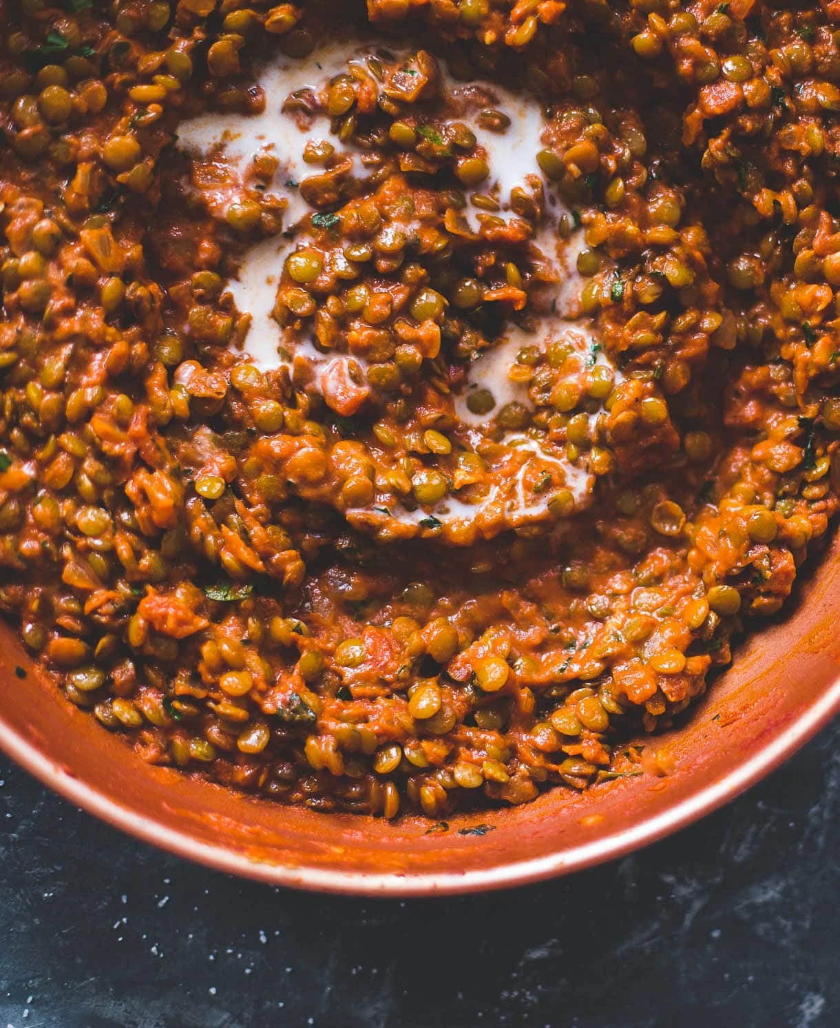 Smoky Vegan Lentils {with crushed tomatoes and coconut milk}