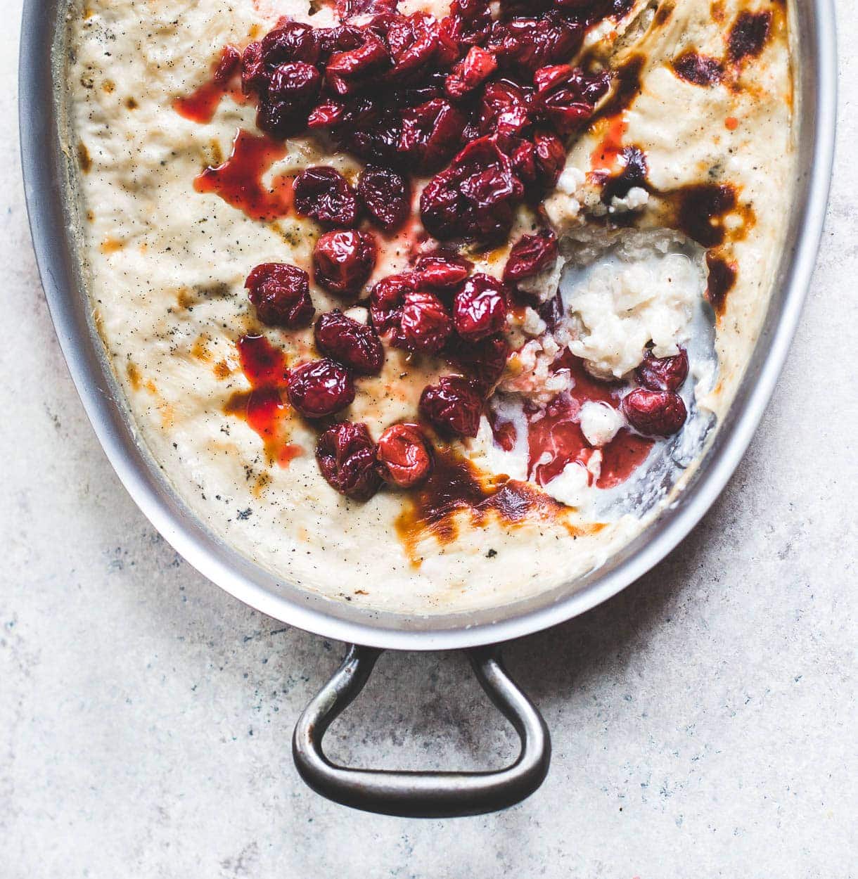 Effortless Baked Rice Pudding with Tart Cherries