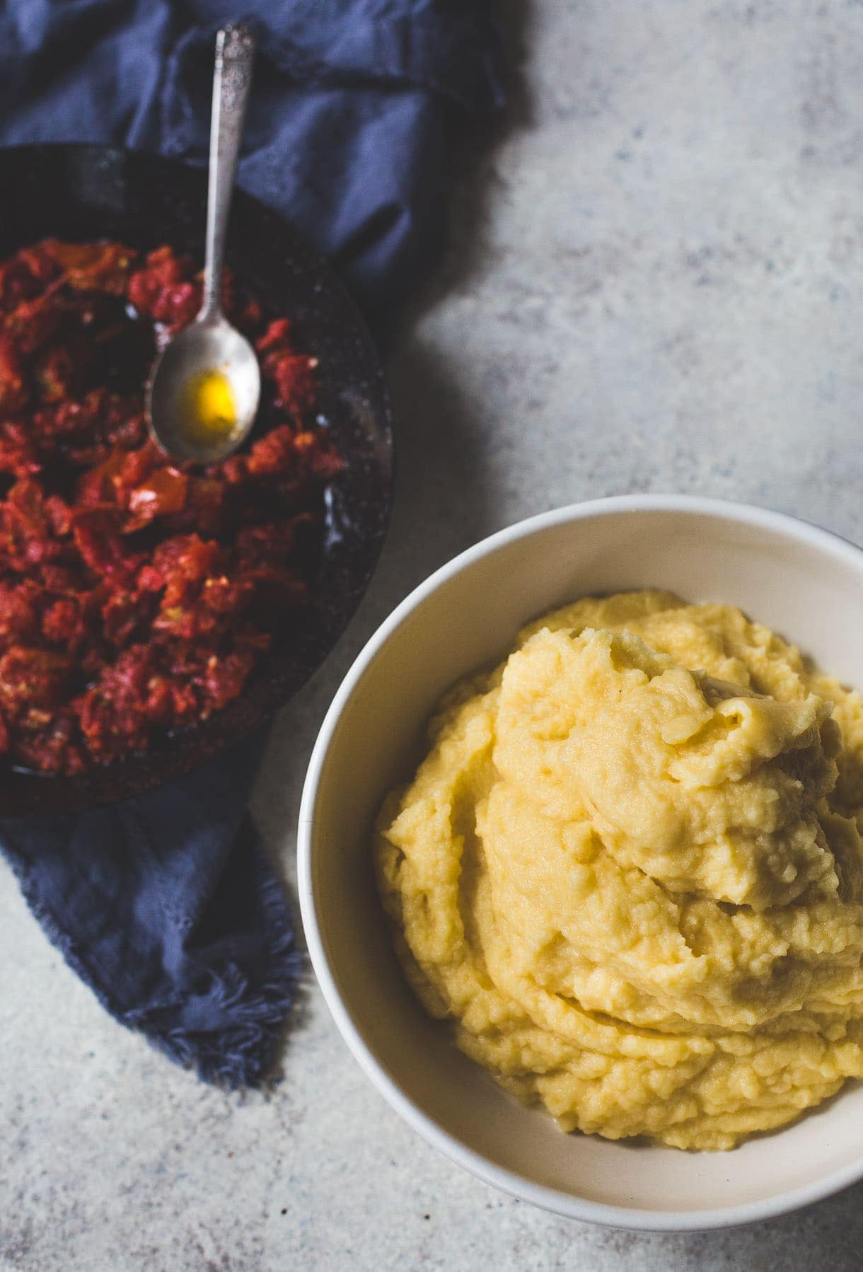 Whipped Rutabaga Mash with Quick Tomato Confit {grain-free, nut-free}