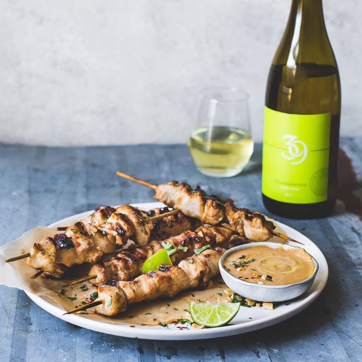 Thai Chicken Skewers with Peanut Sauce {gluten-free, grain-free}