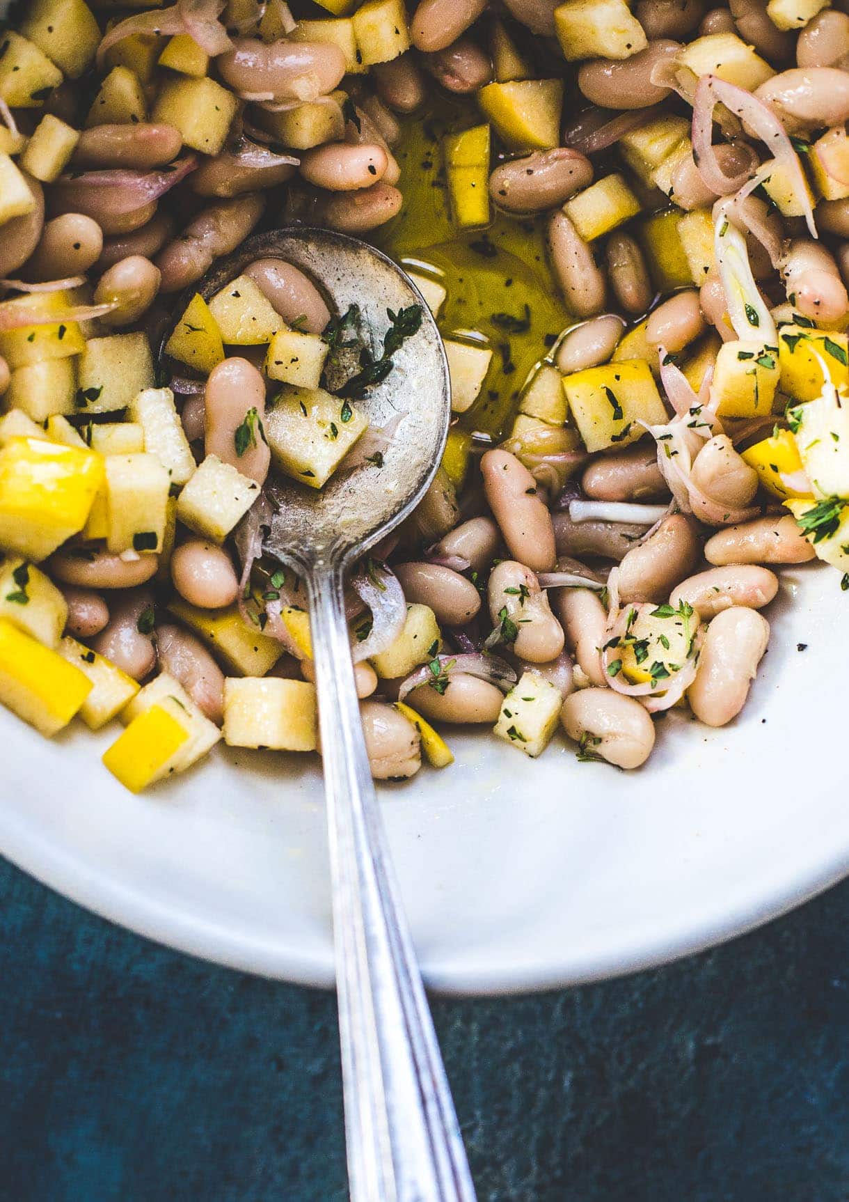 Vegan Bean Salad with Apples and Thyme Vinaigrette