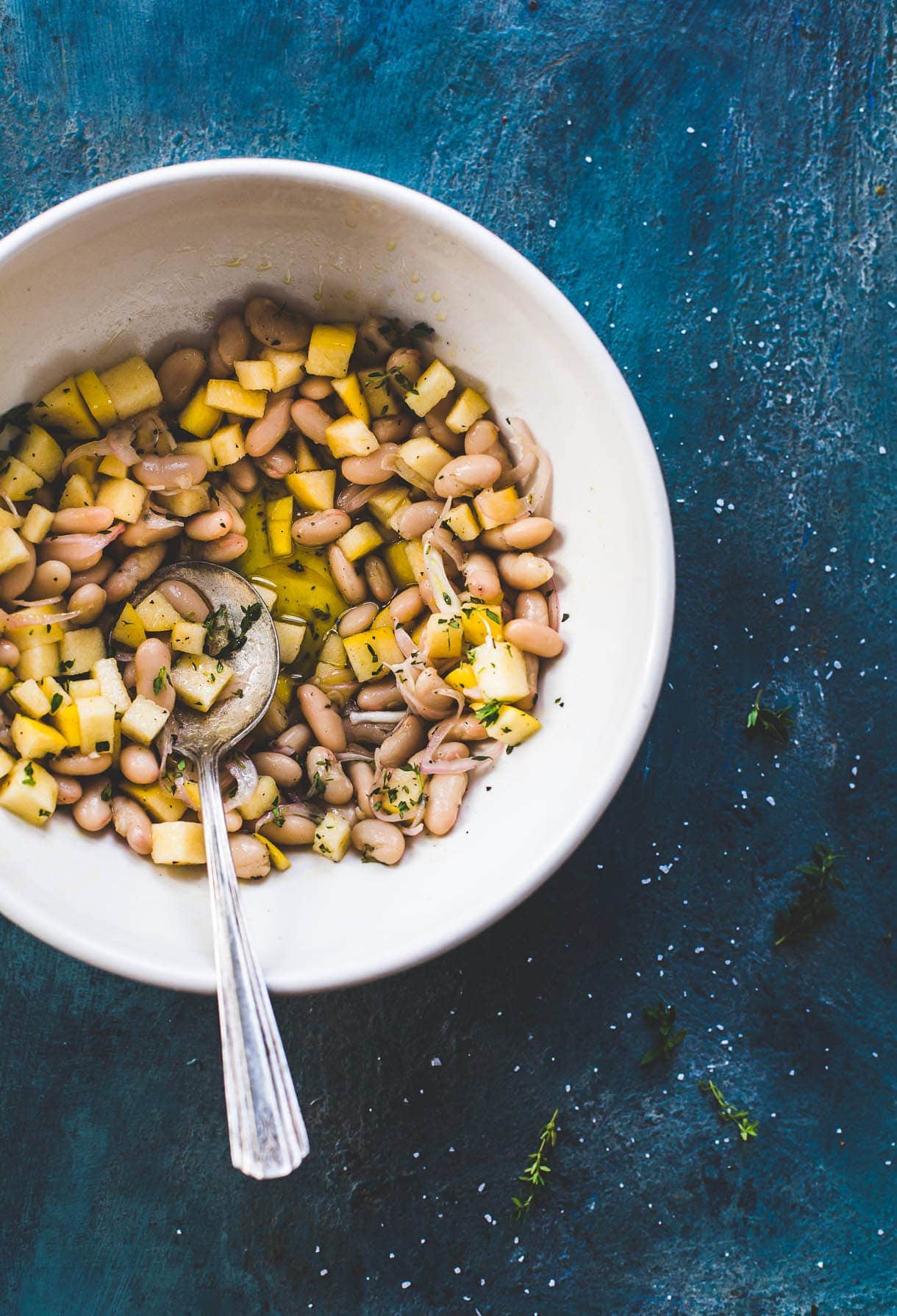 Vegan Bean Salad with Apples and Thyme Vinaigrette