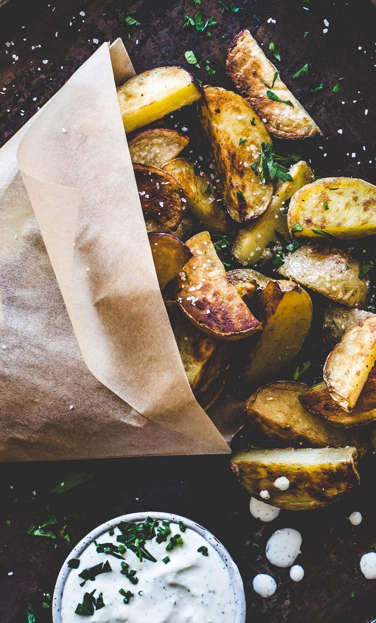 Oven Fried Potato Wedges, Made For Dipping