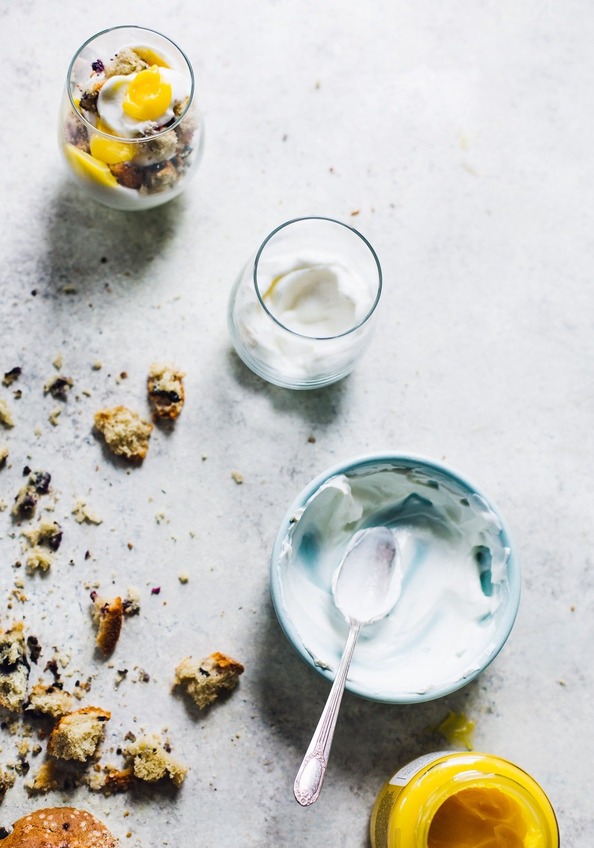 Blueberry Muffin Mini Trifles with Yogurt & Lemon Curd