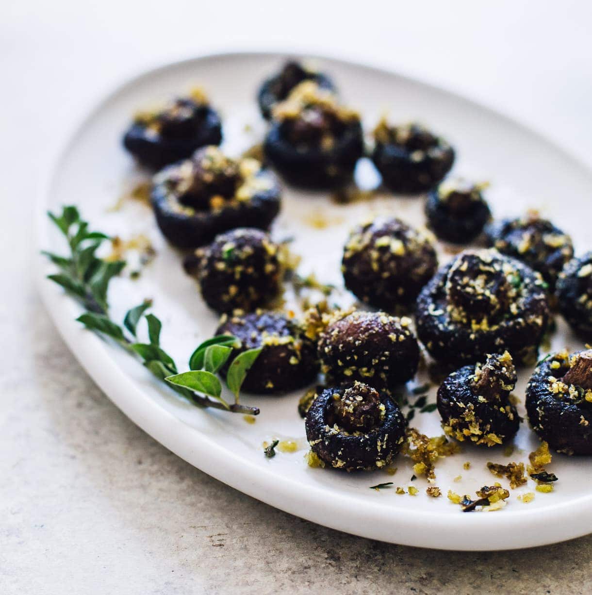 Oregano and Butter Roasted Mushrooms with Crispy Crumbs