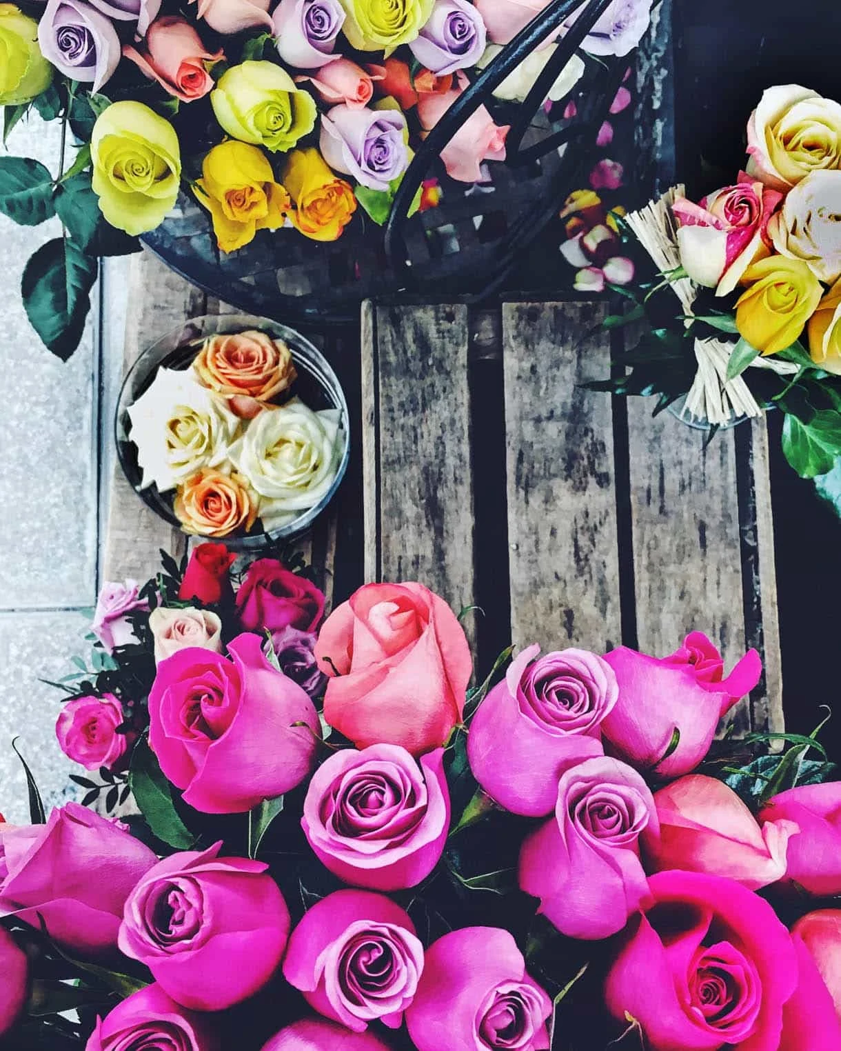 A Paris vacation without plans: Flower Market in Paris - rose bouquet