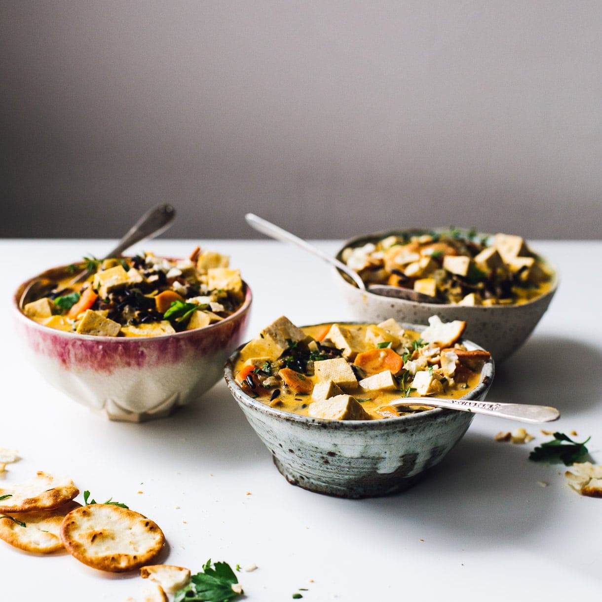 Rustic Tofu Wild Rice Soup {vegetarian remake of minnesota wild rice soup}