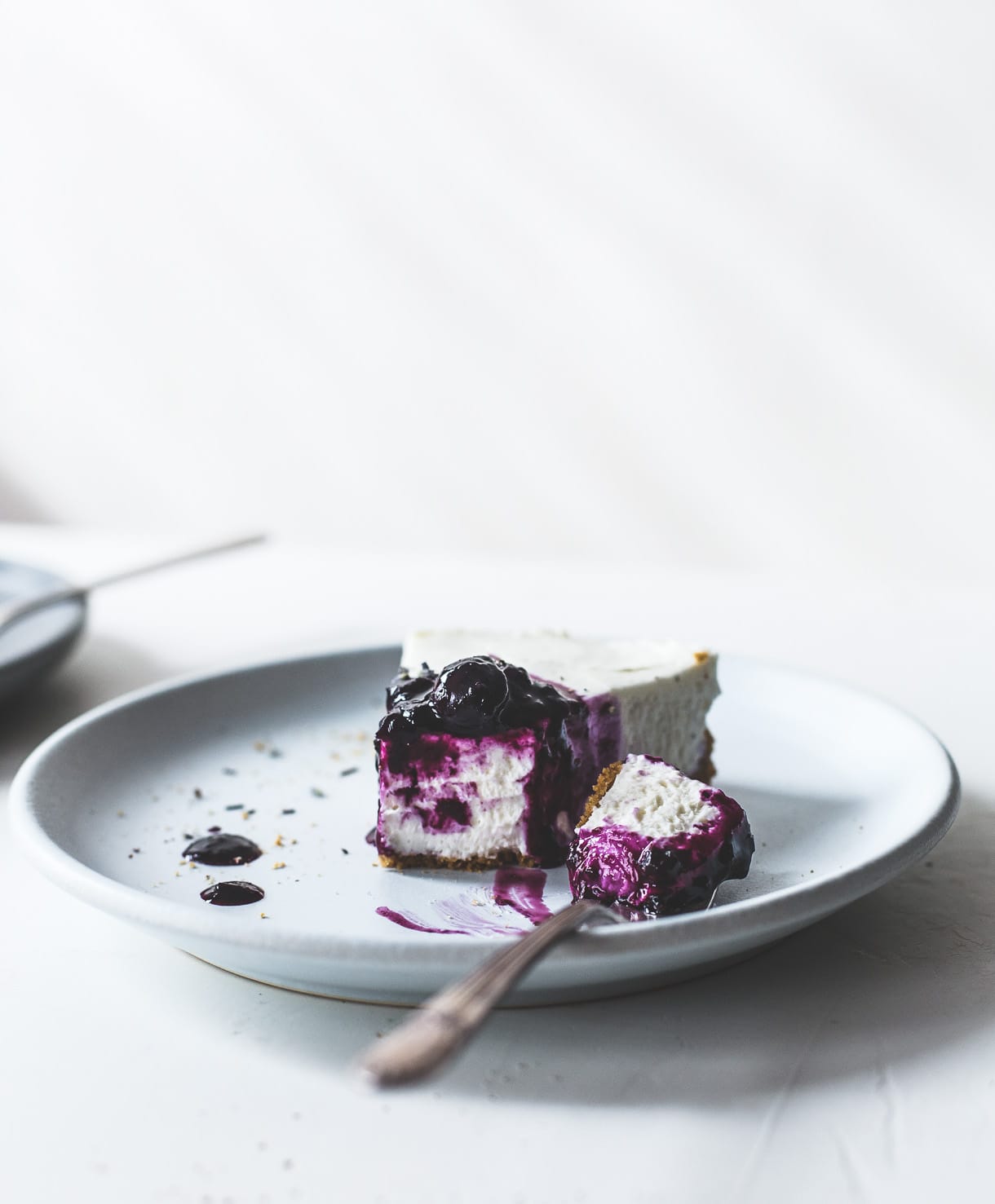 No-Bake Blueberry Lavender Cheese with gluten-free crust