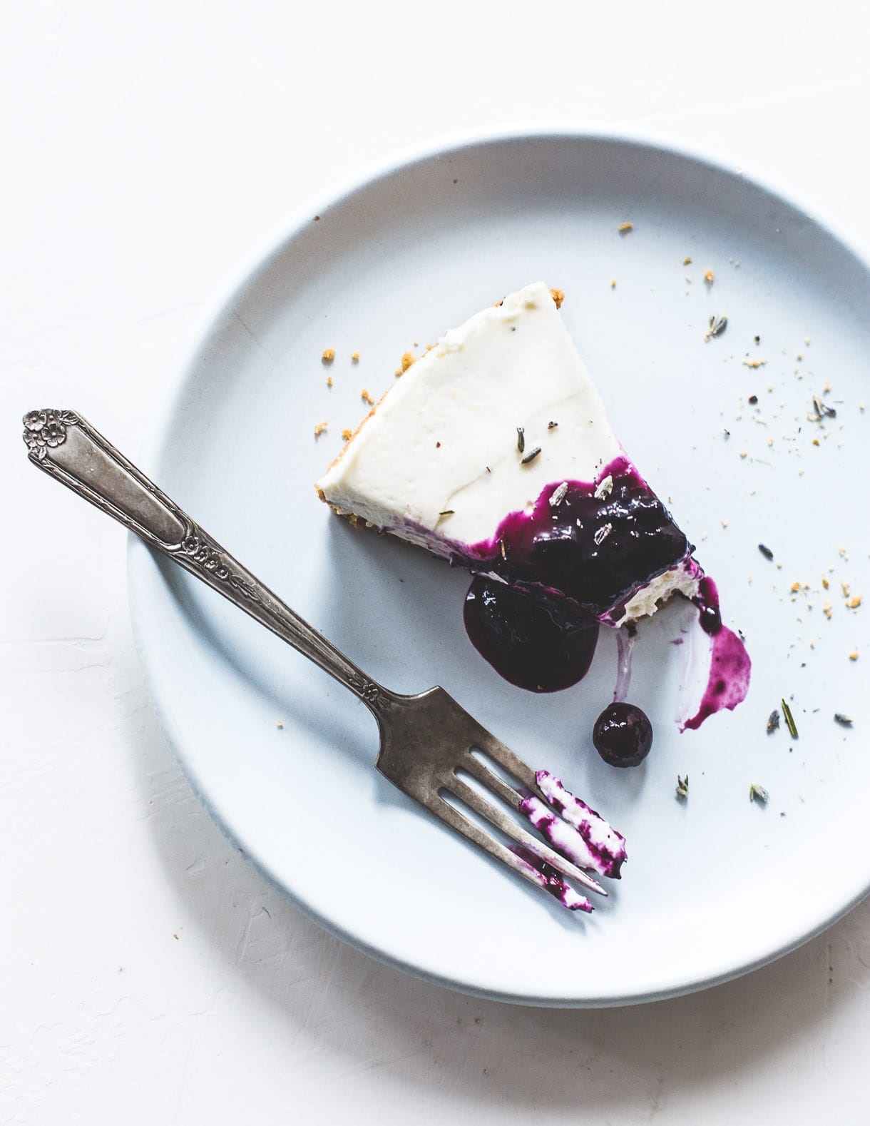 No-Bake Blueberry Lavender Cheese with gluten-free crust