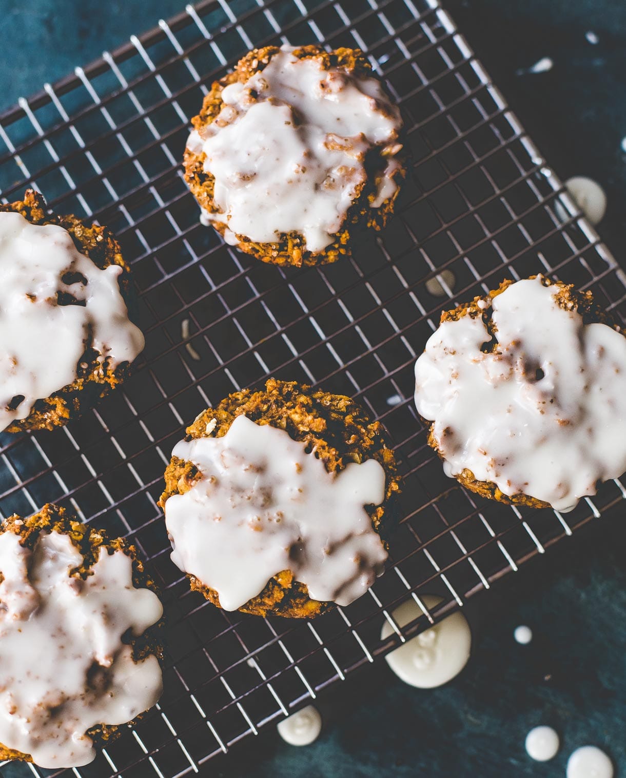 Deliciously Healthy Sweet Potato Muffins with Vanilla Icing -- vegan and gluten free, made with teff flour