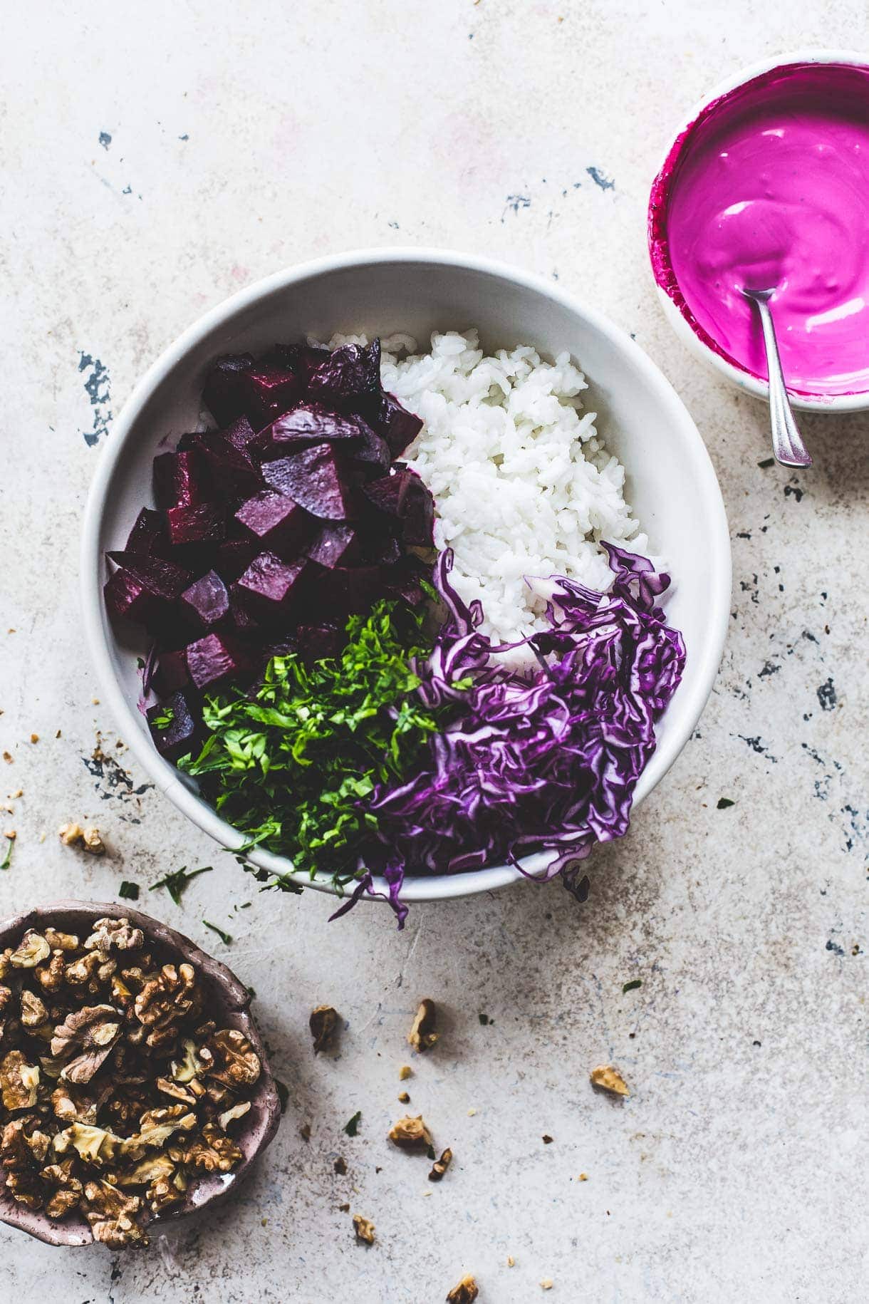 Super Pink Roasted Beet and Rice Salad {gluten-free}