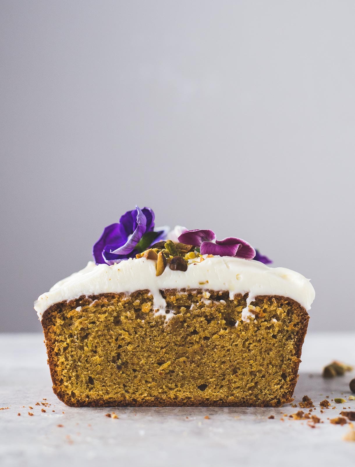 Pistachio Cardamom Cake with Cream Cheese Frosting {gluten-free}