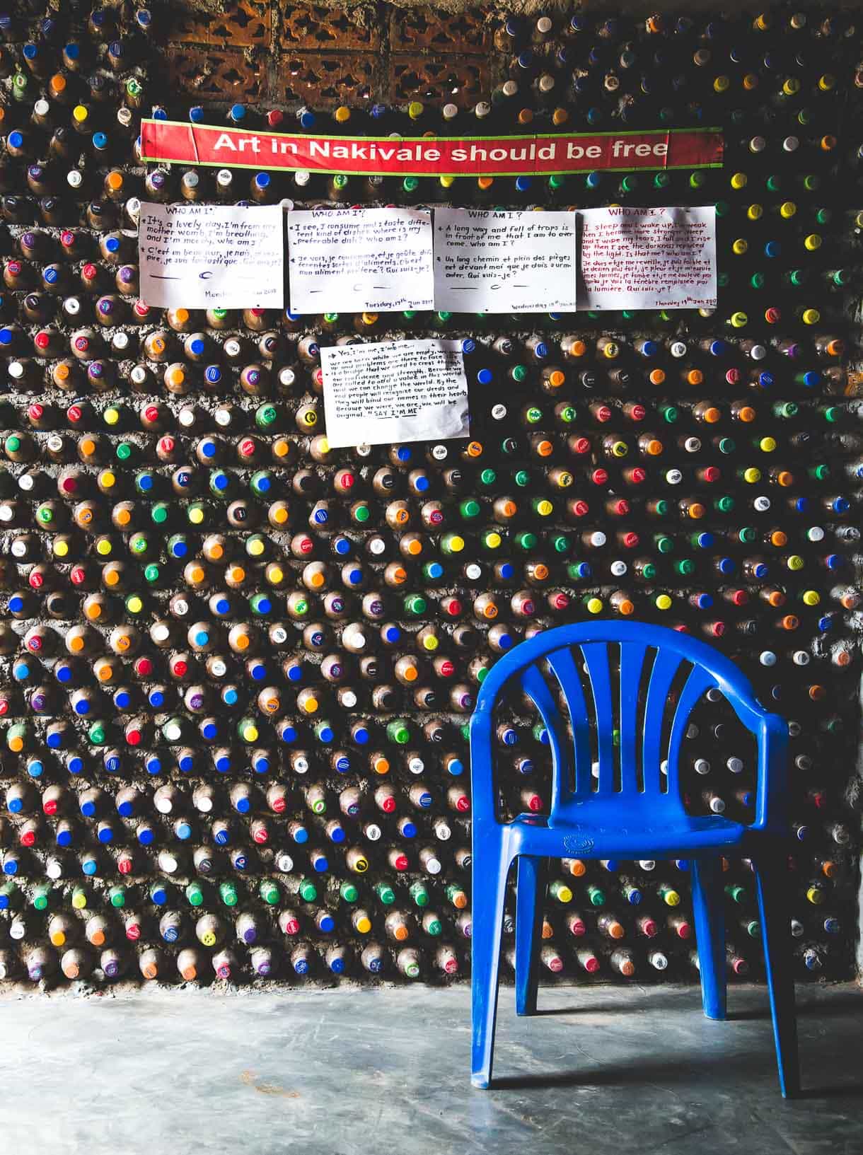 Nakivale Artist Studio - building made out of soda pop bottles