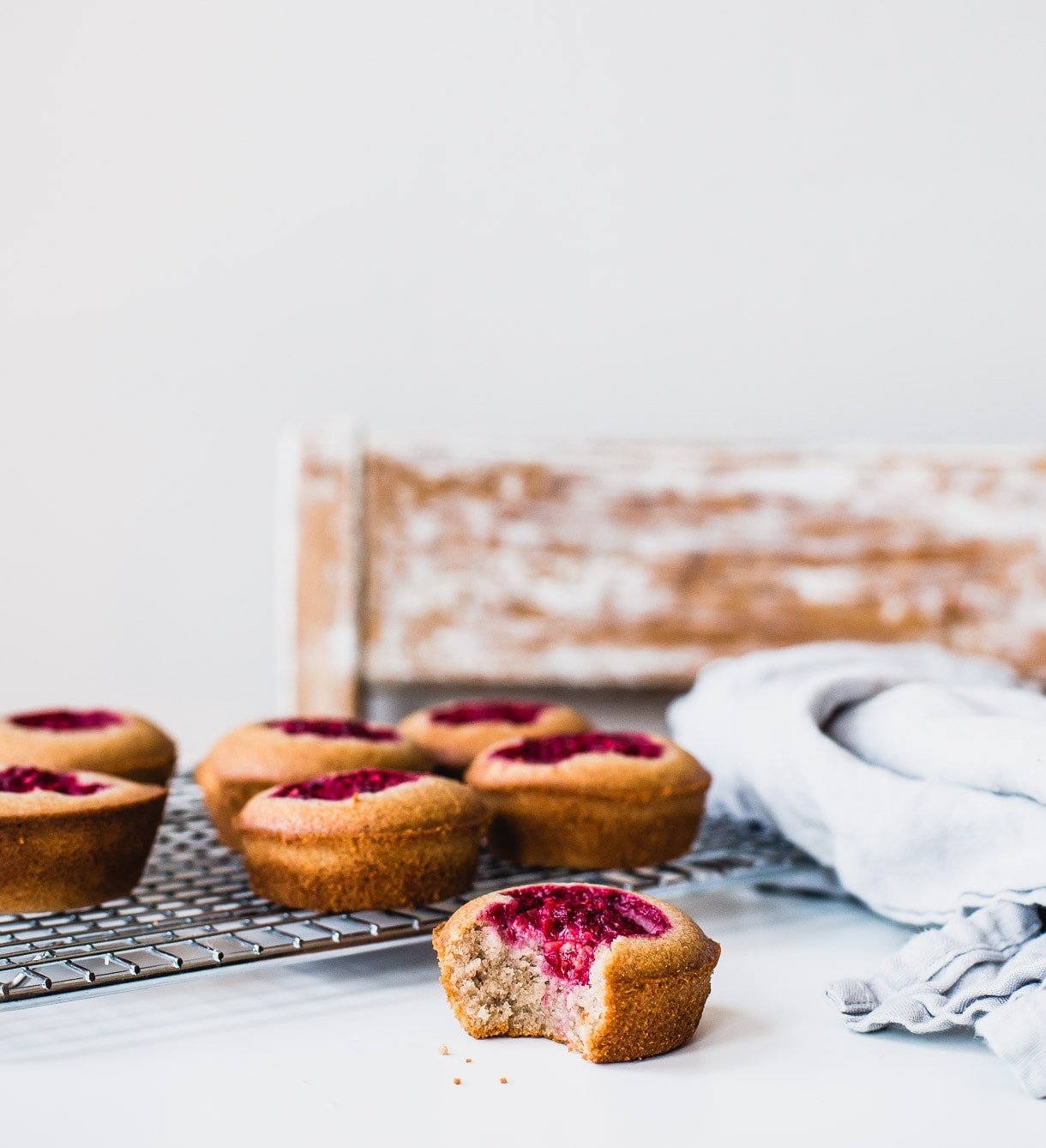 Gluten-Free Raspberry Financiers (mini cakes, cakelets. made with almond flour + teff flour)