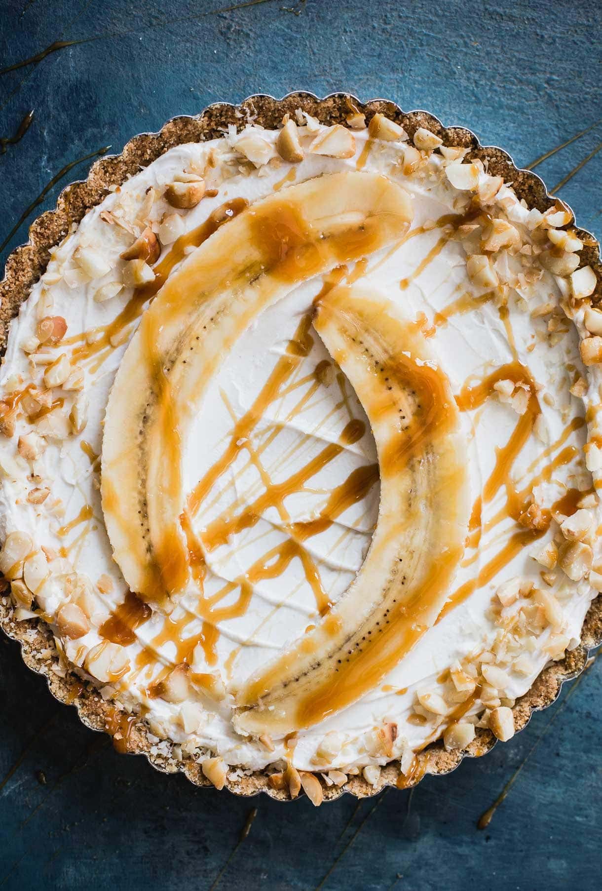 Banana Caramel Yogurt Pie -- #healthydessert