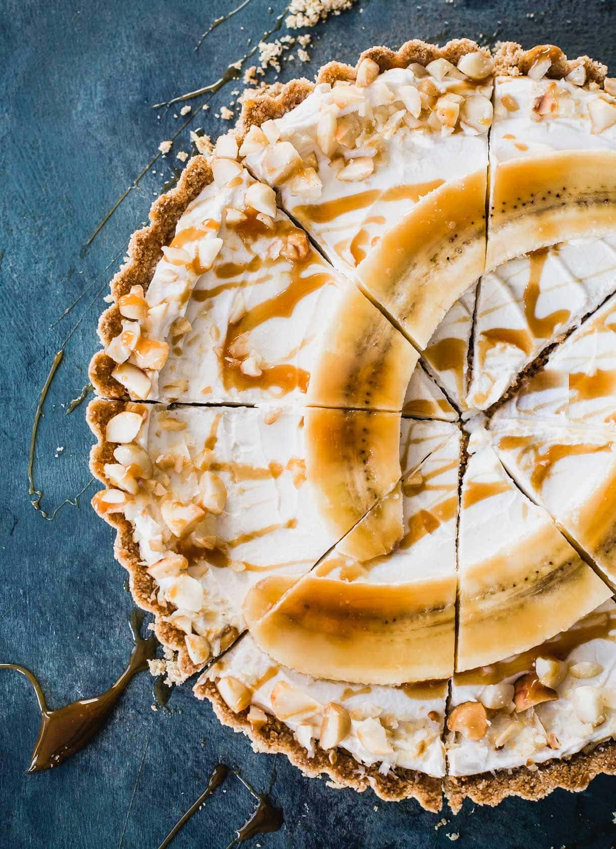 Banana Carmel Yogurt Pie with Cheerios crust