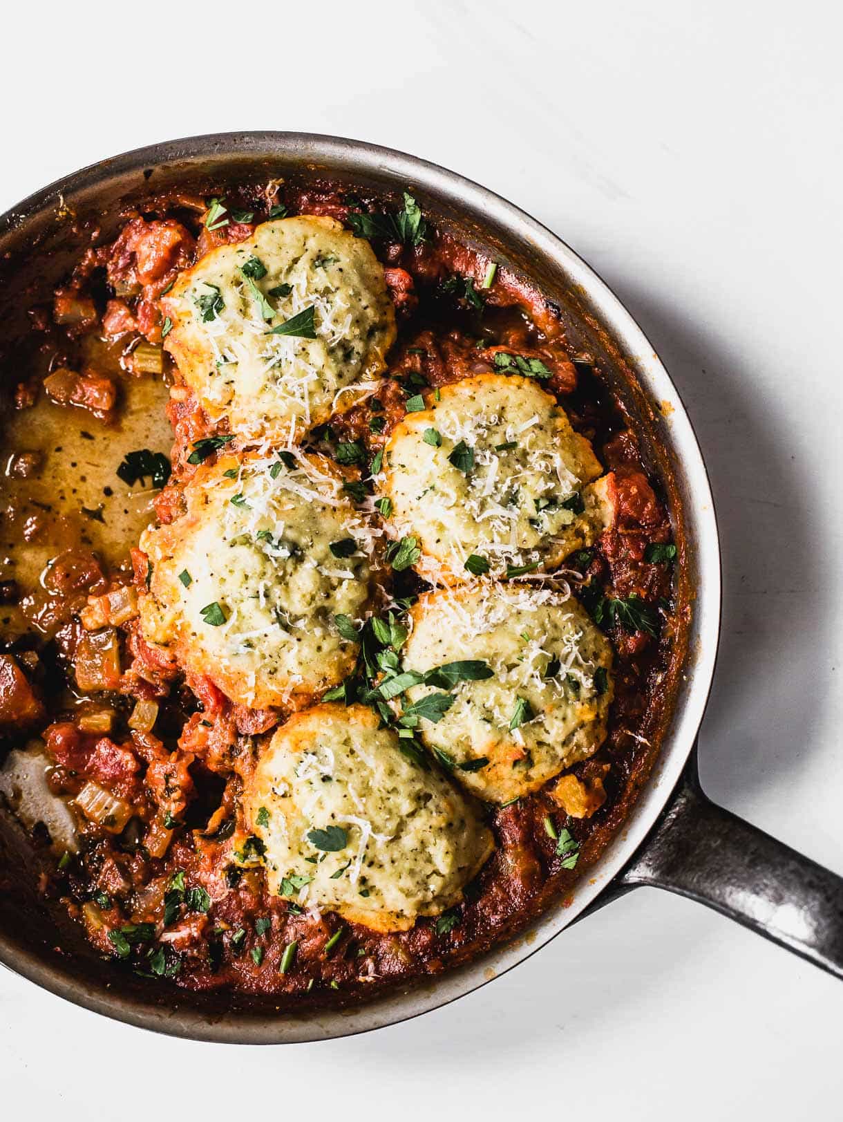 Tomato Cobbler with Gluten-Free Drop Biscuits