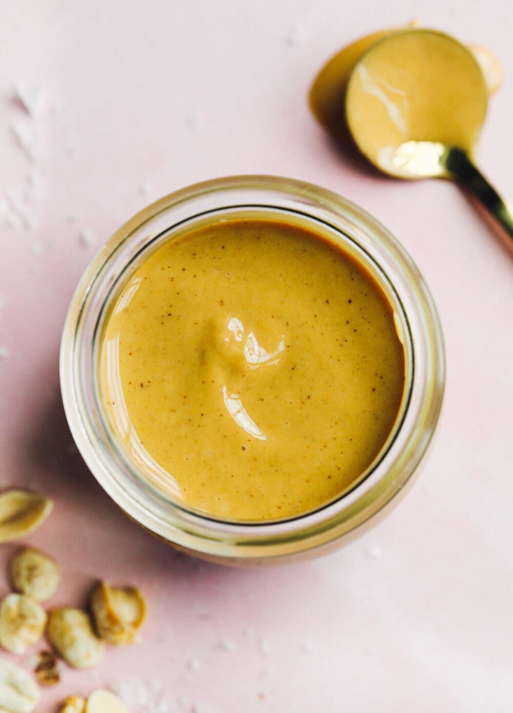 homemade peanut butter in a jar