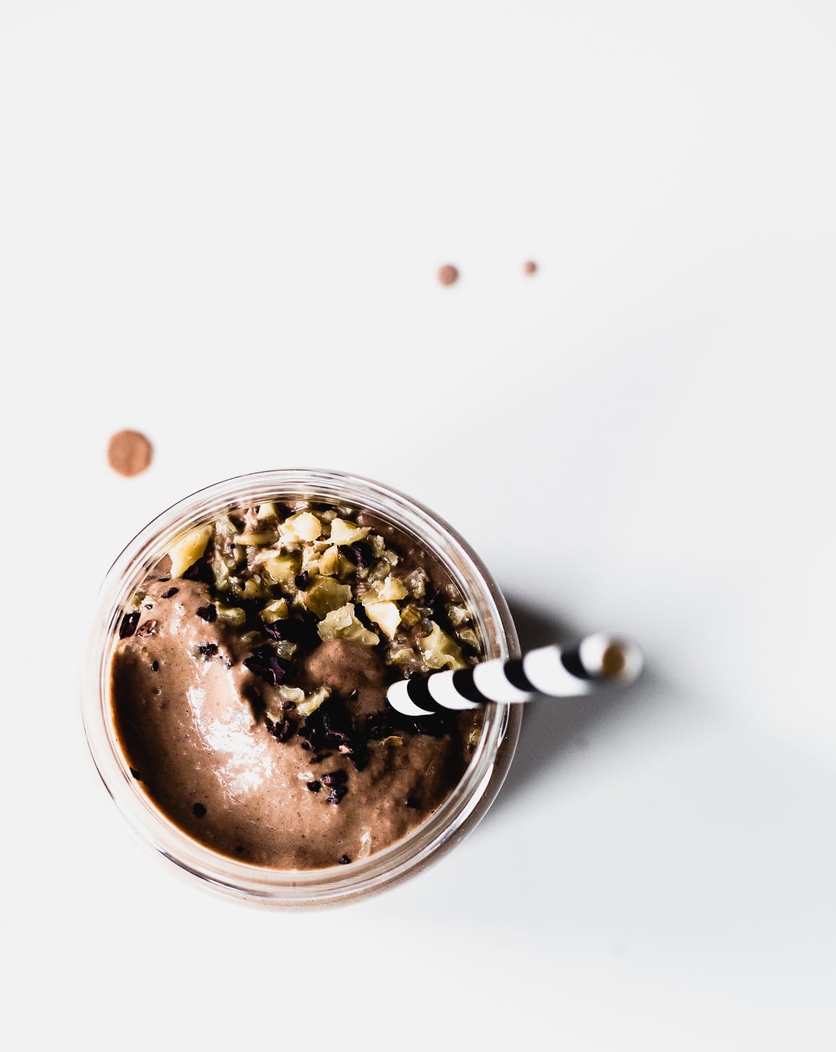 Vegan Walnut Cacao Milkshake (uses frozen cauliflower for a frosty like texture, sweetened with dates)