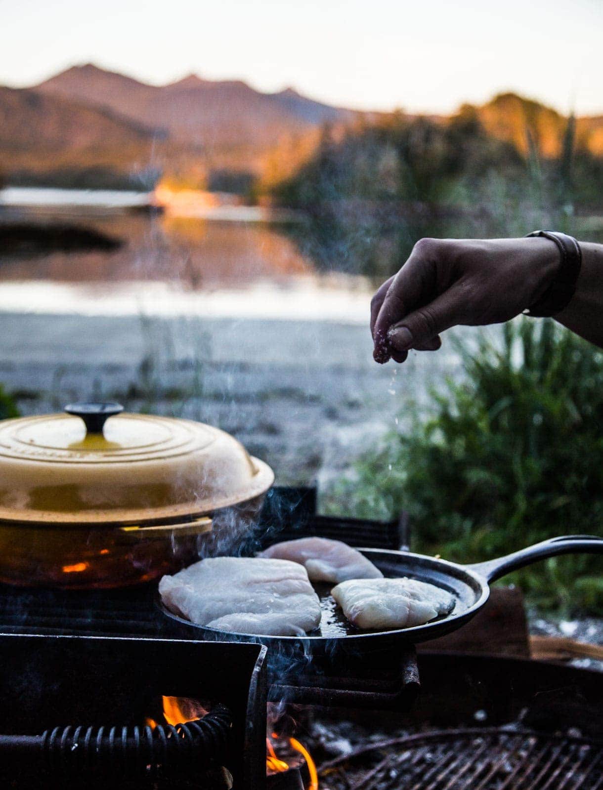 campfire cooking - coconut seafood stew