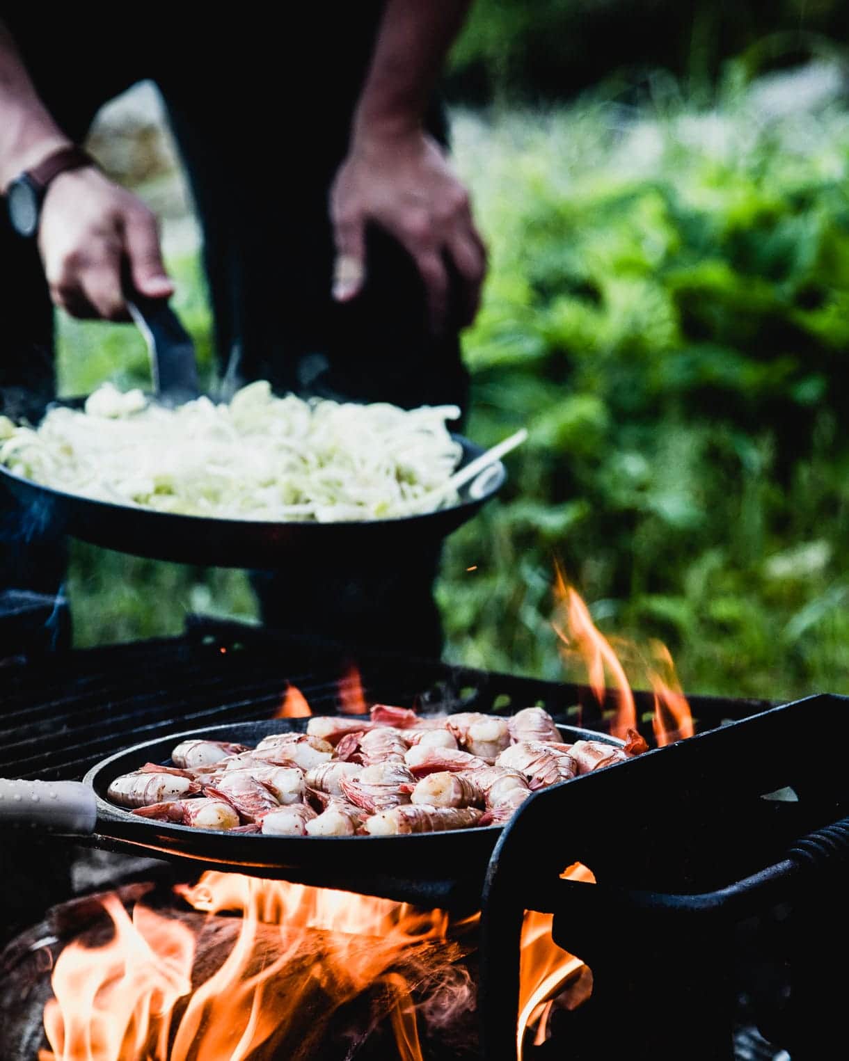 campfire cooking - coconut seafood stew