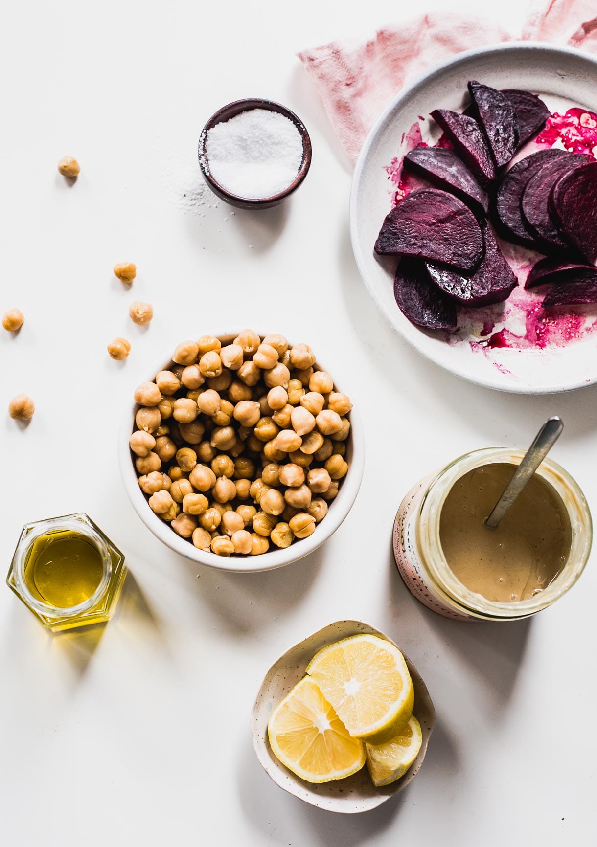 Creamy Beet Hummus with Seedy Oat Topping