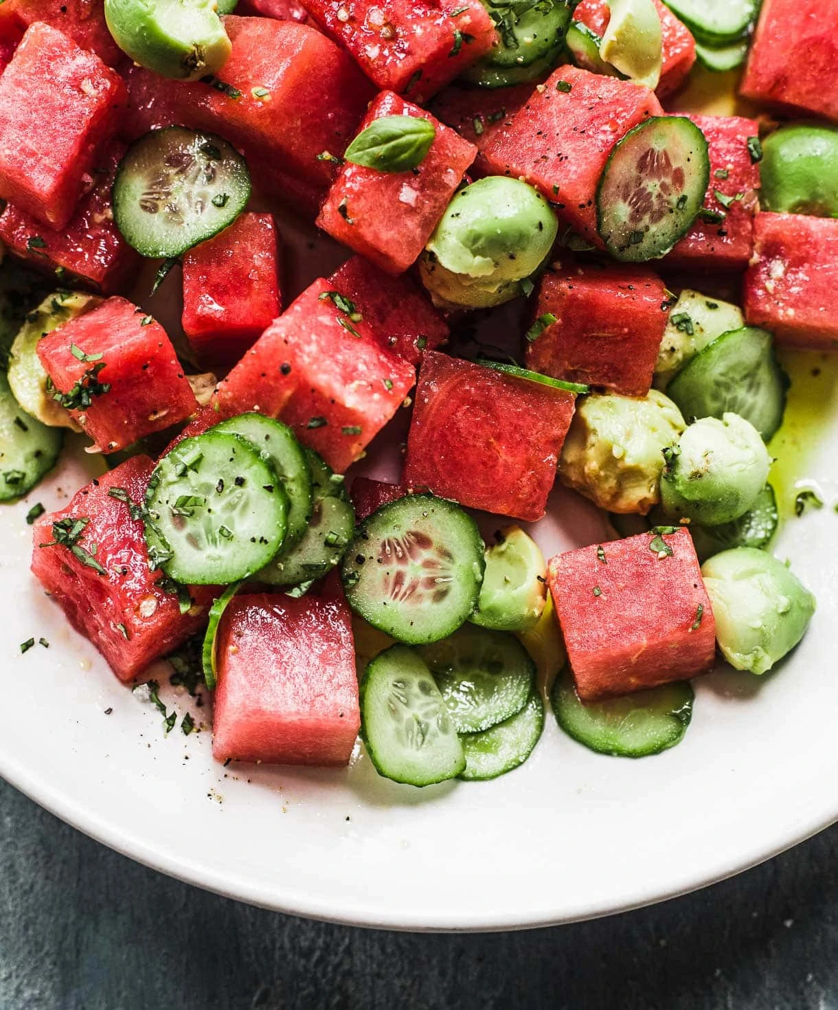 Cucumber Watermelon Avocado Salad
