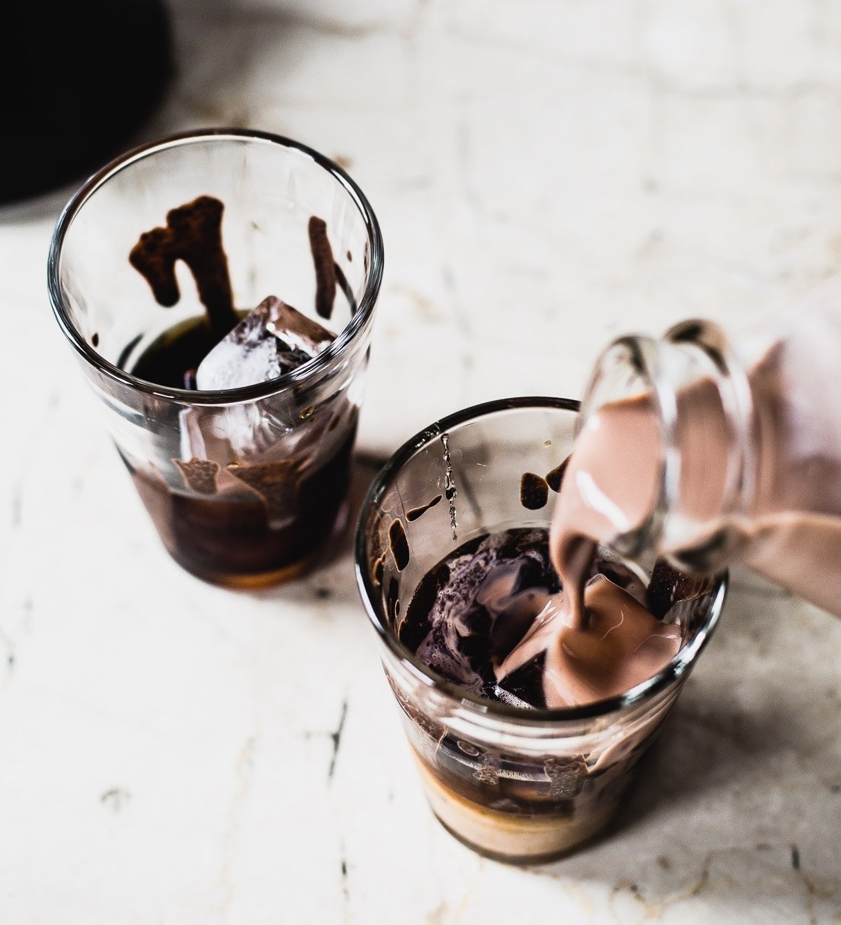 fresh mint cold brew iced coffee + dark chocolate swirls - plays well with  butter