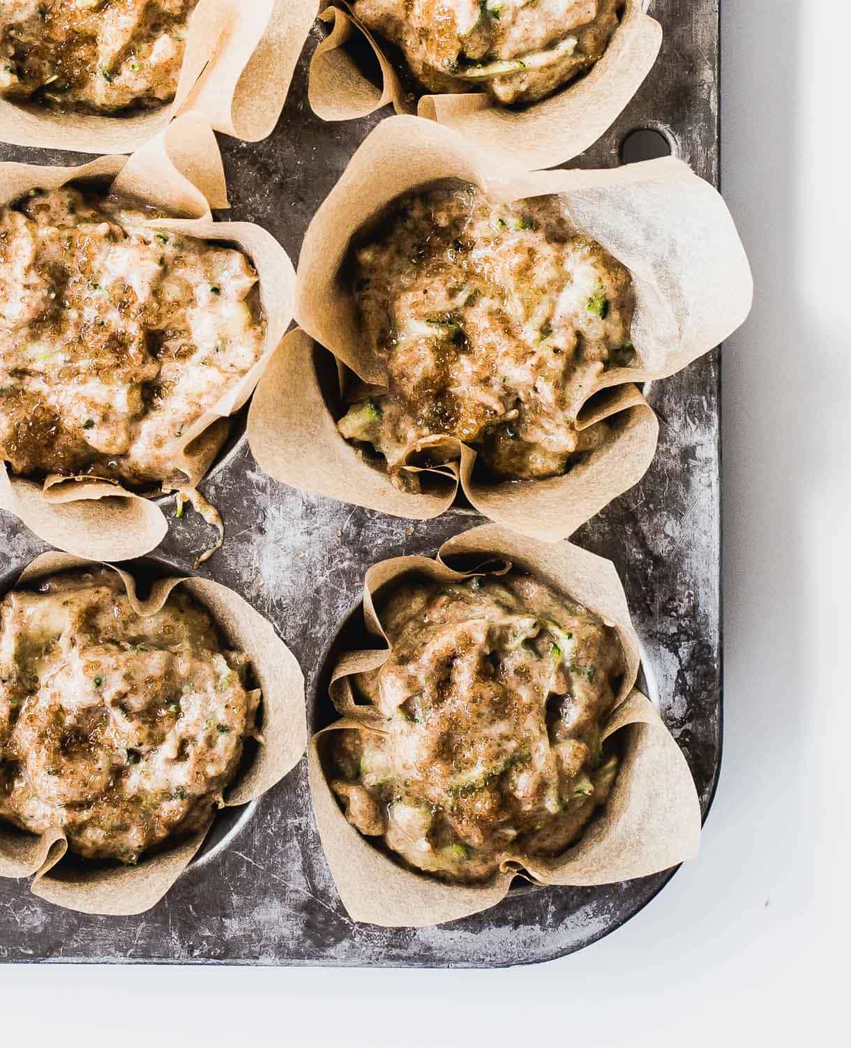 Easy Sourdough Discard Zucchini Muffins (made with spelt flour)