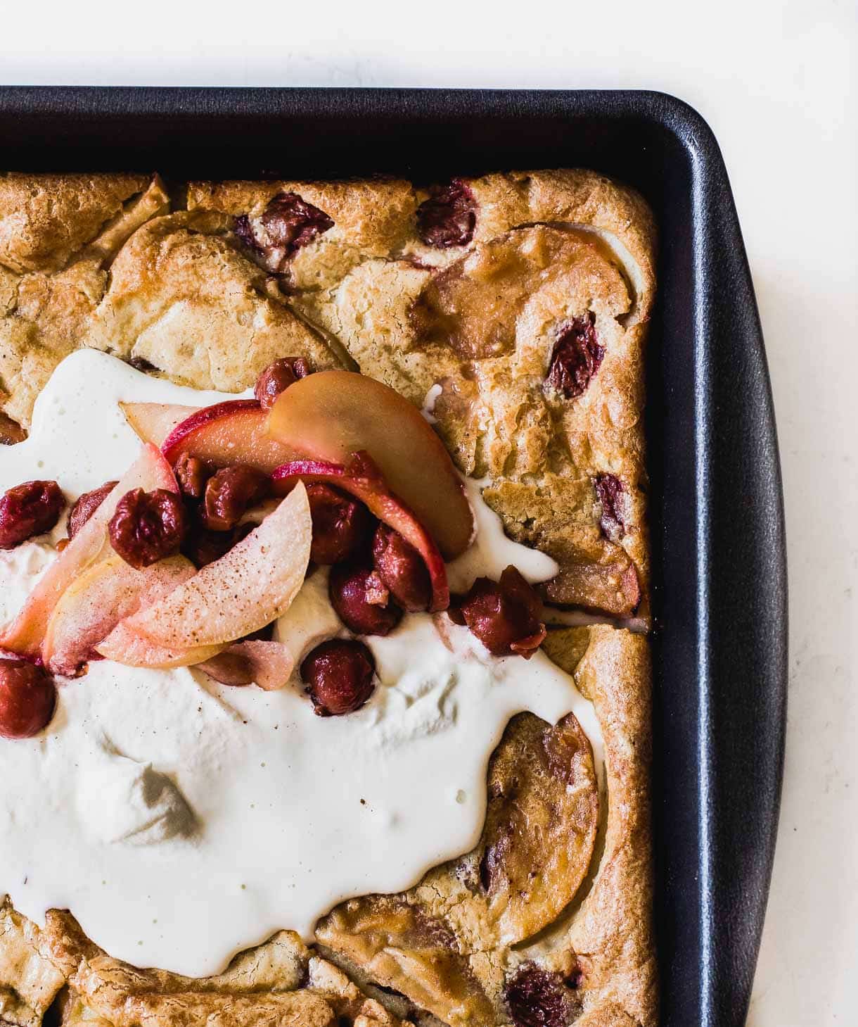 Gluten-Free Oven Pancake with Tart Cherries & Apples