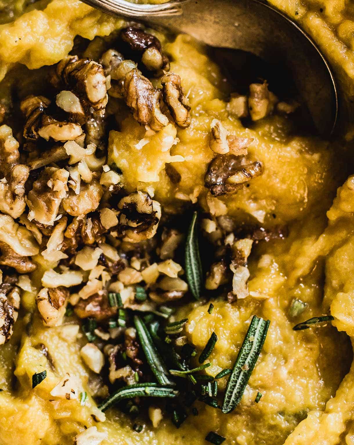 Acorn Squash Mash with maple walnuts