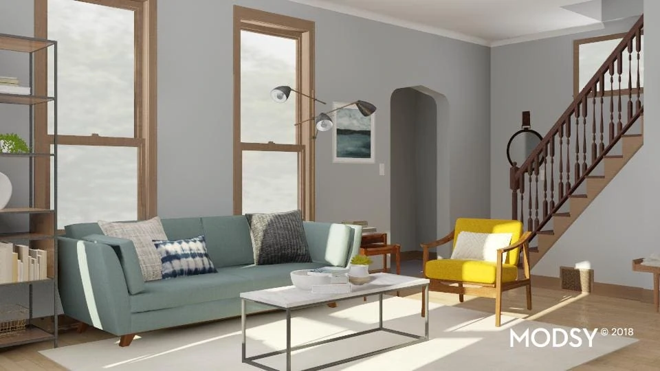Functional Mid Century Modern Living Room with joybird furniture