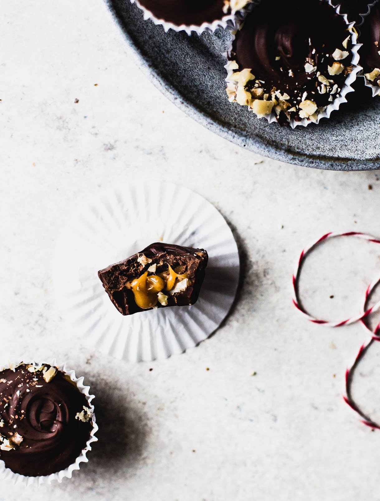 Walnut Caramel Chocolate Cups