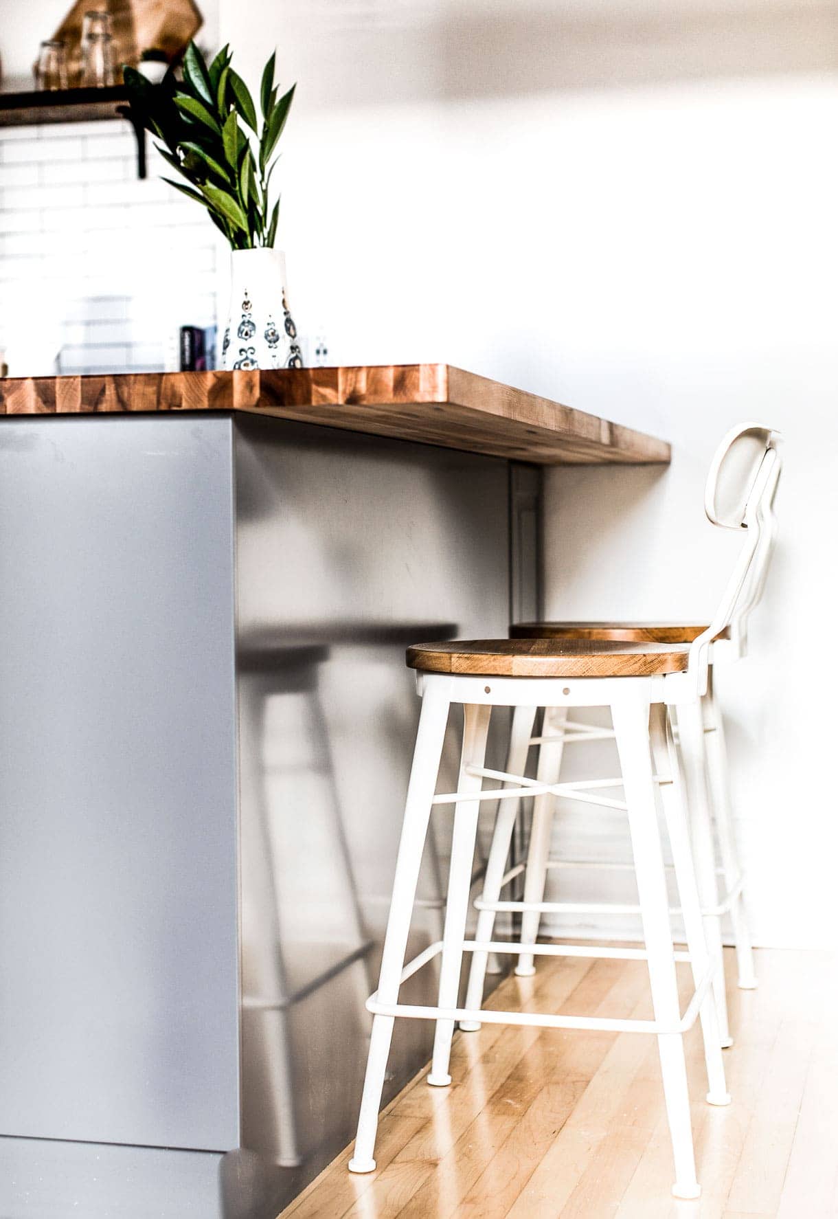 Rejuvenation Kitchen Stools, White Industrial Stool, White Kitchen Stool