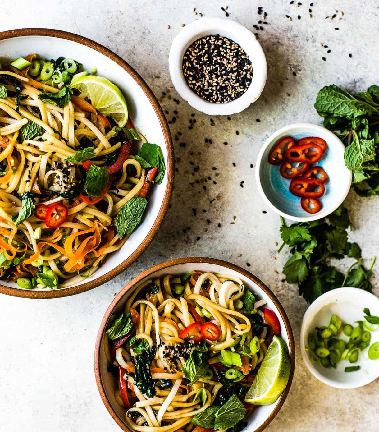 Sesame Thai Rice Noodles - vegan recipe