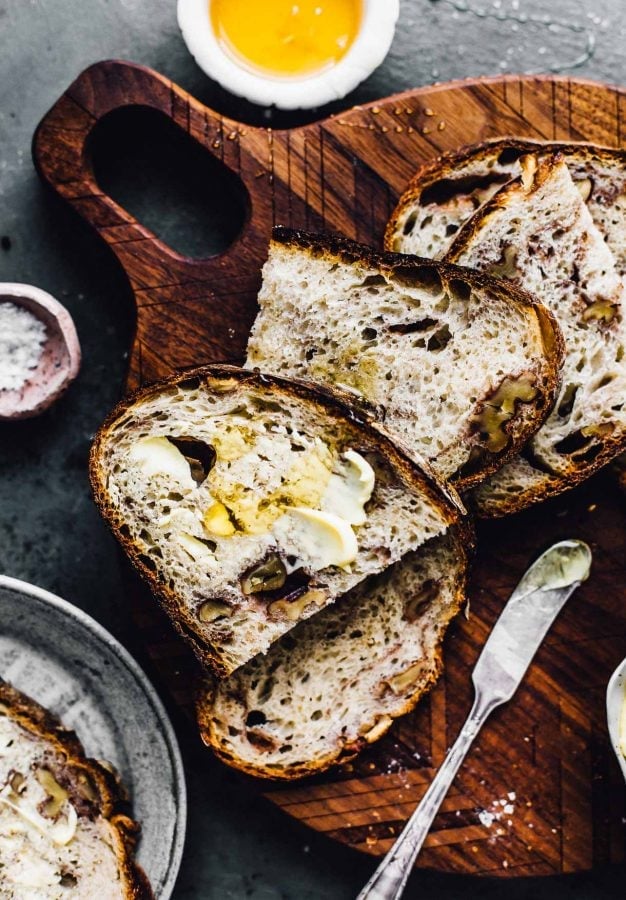 Honey Sourdough Bread with Roasted Walnuts