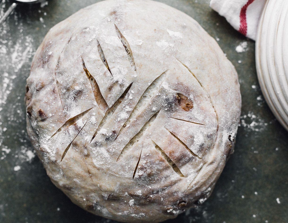 scoring sourdough bread