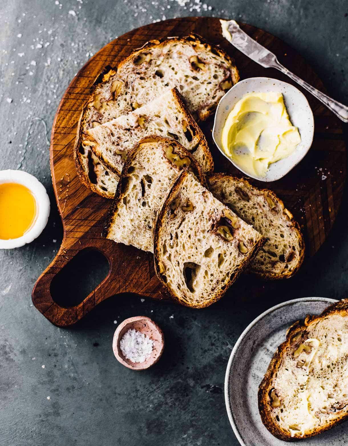 Honey Sourdough Bread with Roasted Walnuts