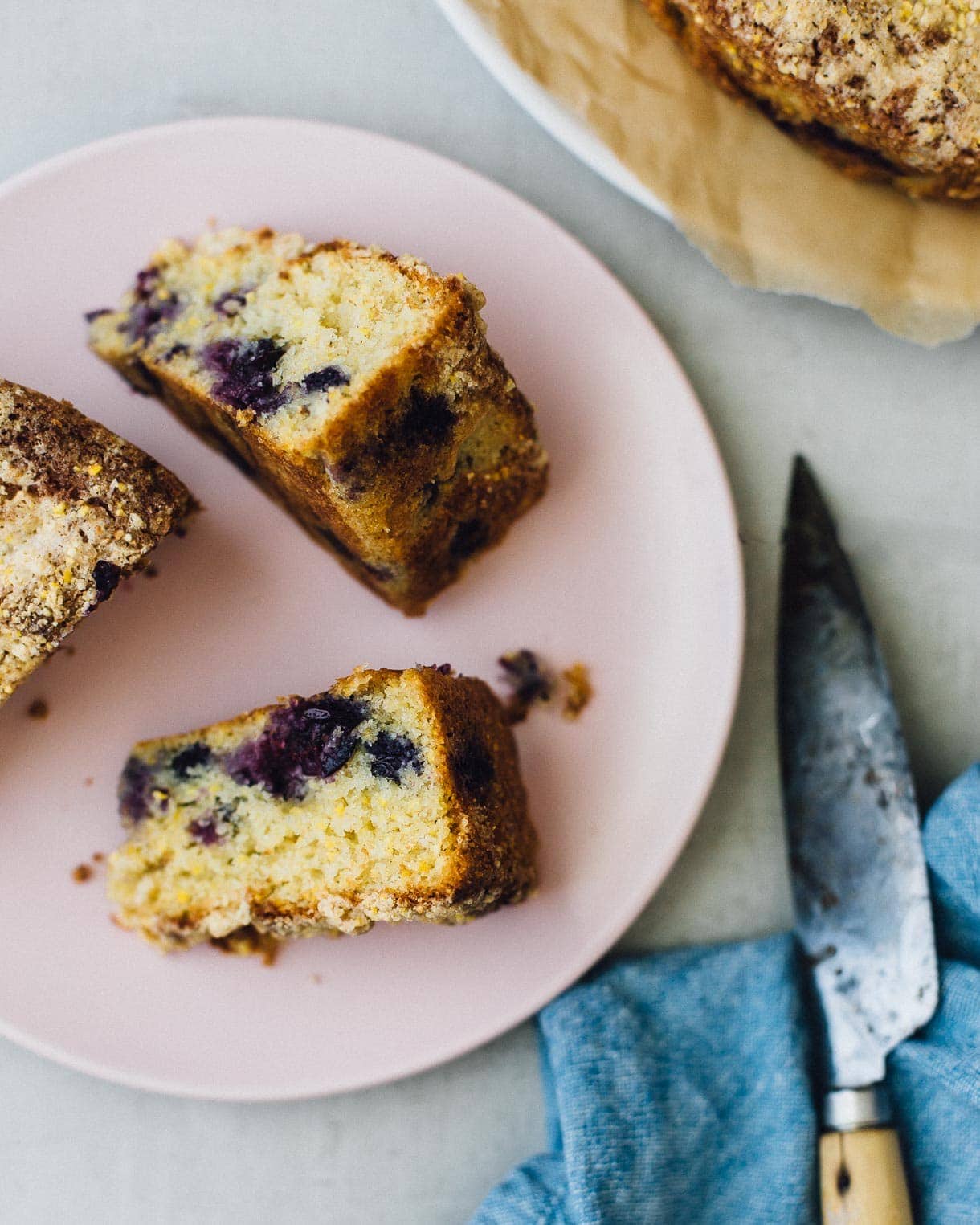 blueberry cornmeal butter cake