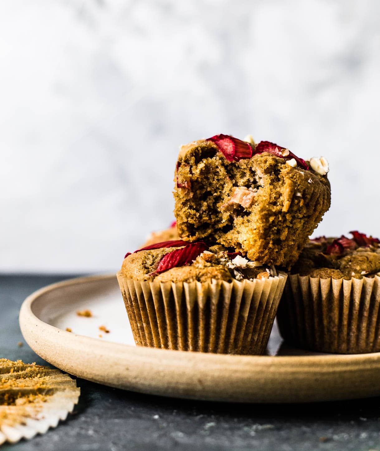 Rhubarb Almond Flour Muffins