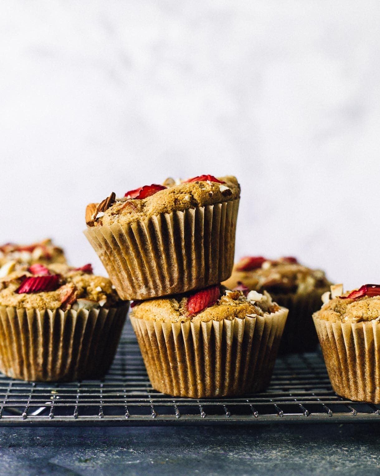 Gluten-free rhubarb and raspberry muffins