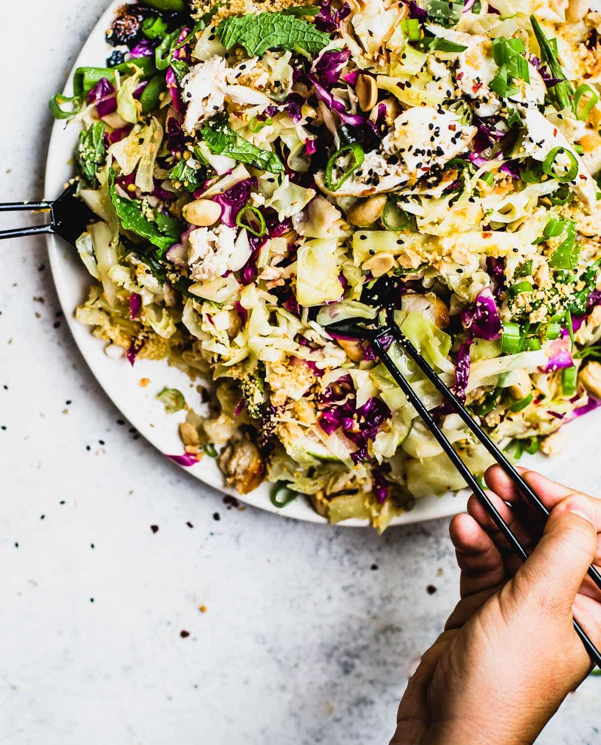 Grilled Asian Cabbage Salad // grilling vegetables