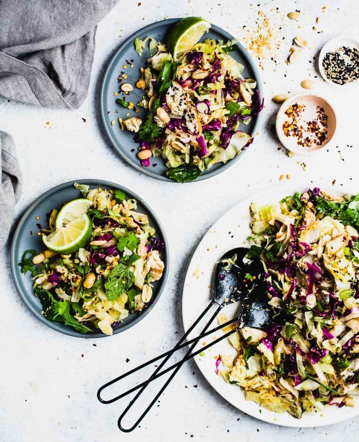Grilled Cabbage Salad with Sesame Chicken • Heartbeet Kitchen