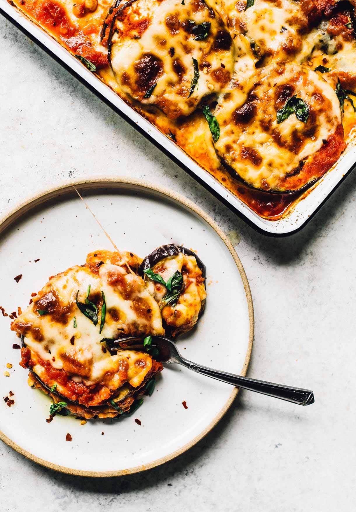 Cheesy Marina Baked Eggplant Slices