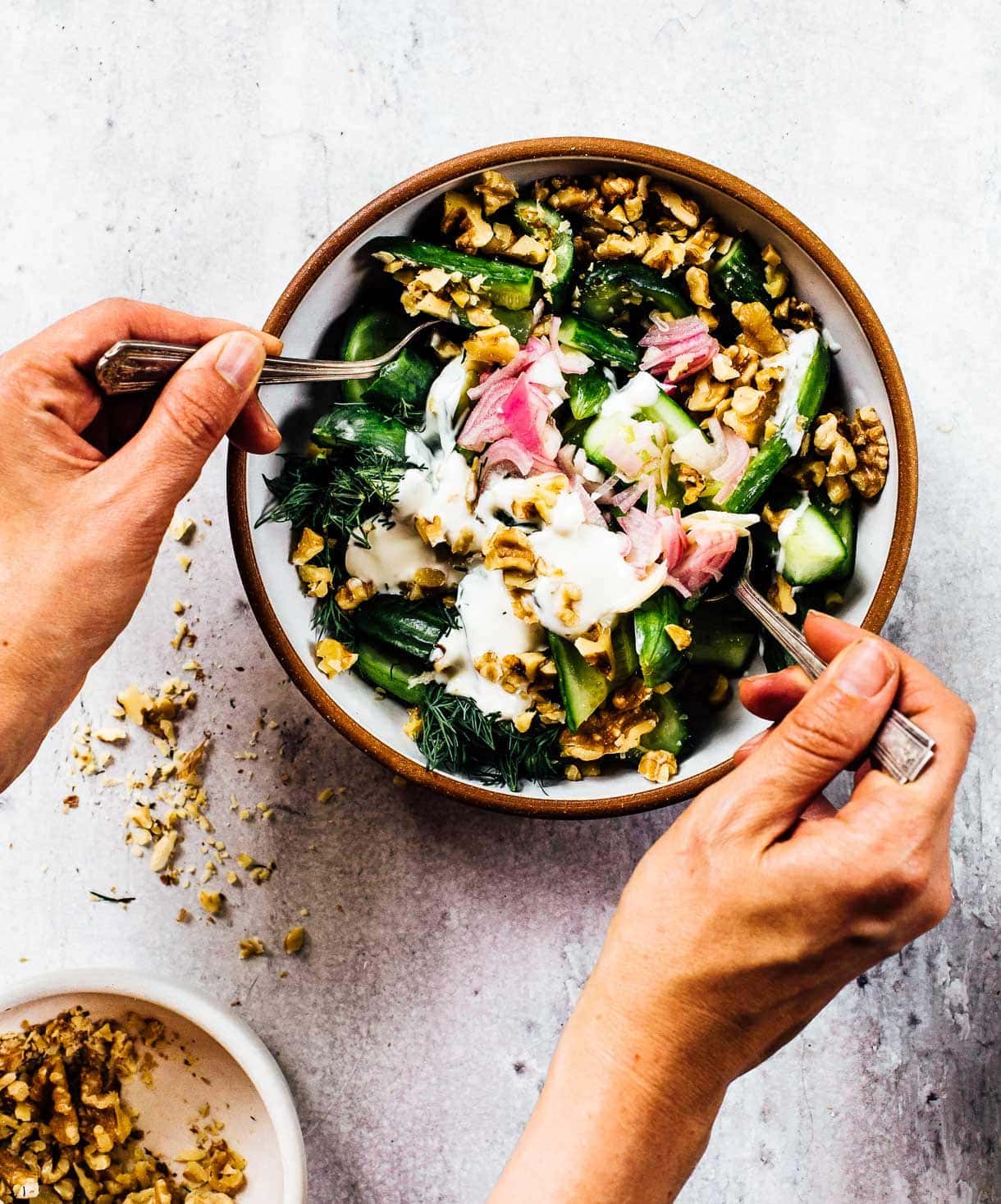 Creamy Cucumber Yogurt Salad with Shallots and Dill