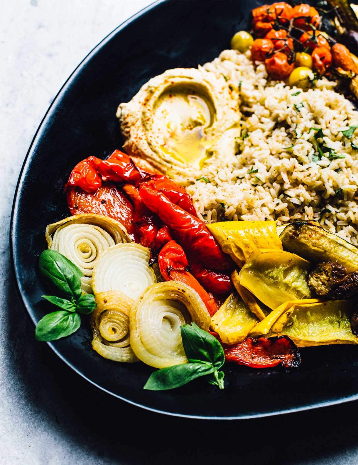 Roasted Vegetable Hummus Platter