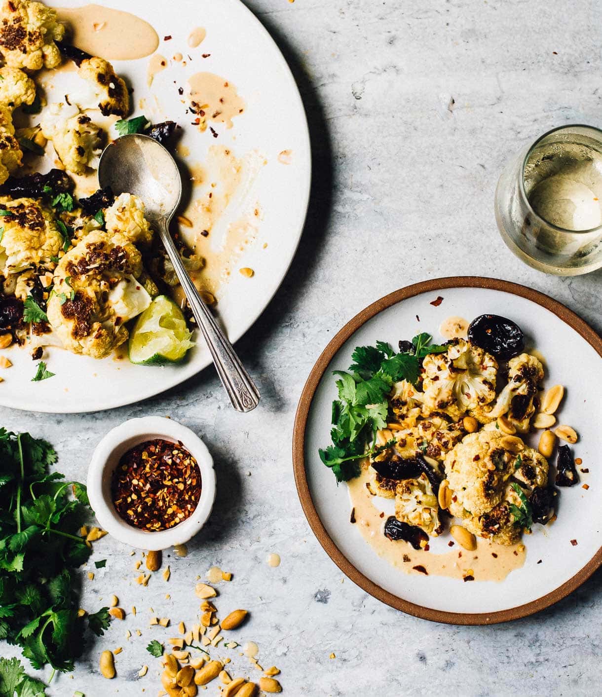 Roasted Cauliflower With Thai Peanut Sauce And Prunes Recipe