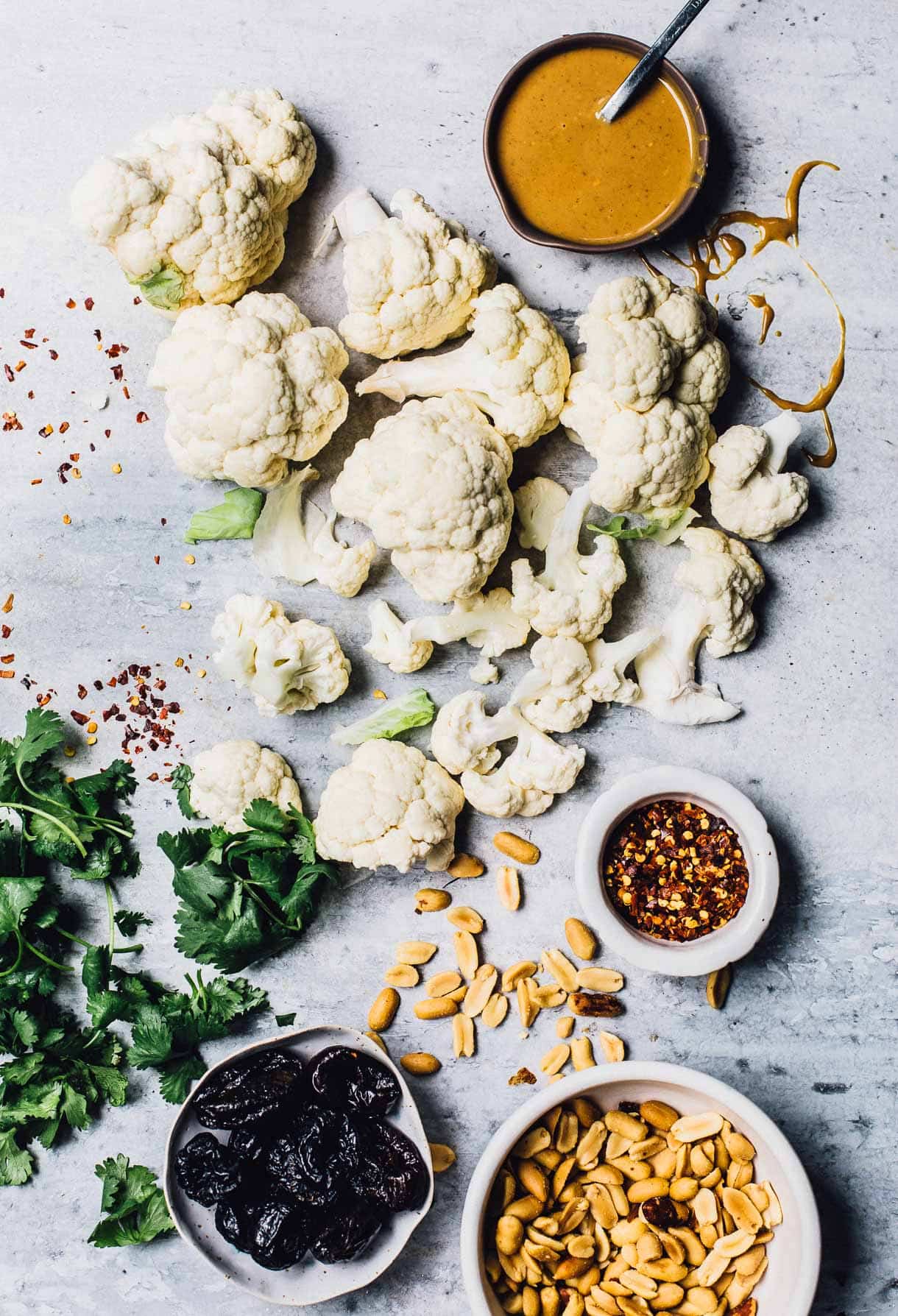 cauliflower with peanut sauce