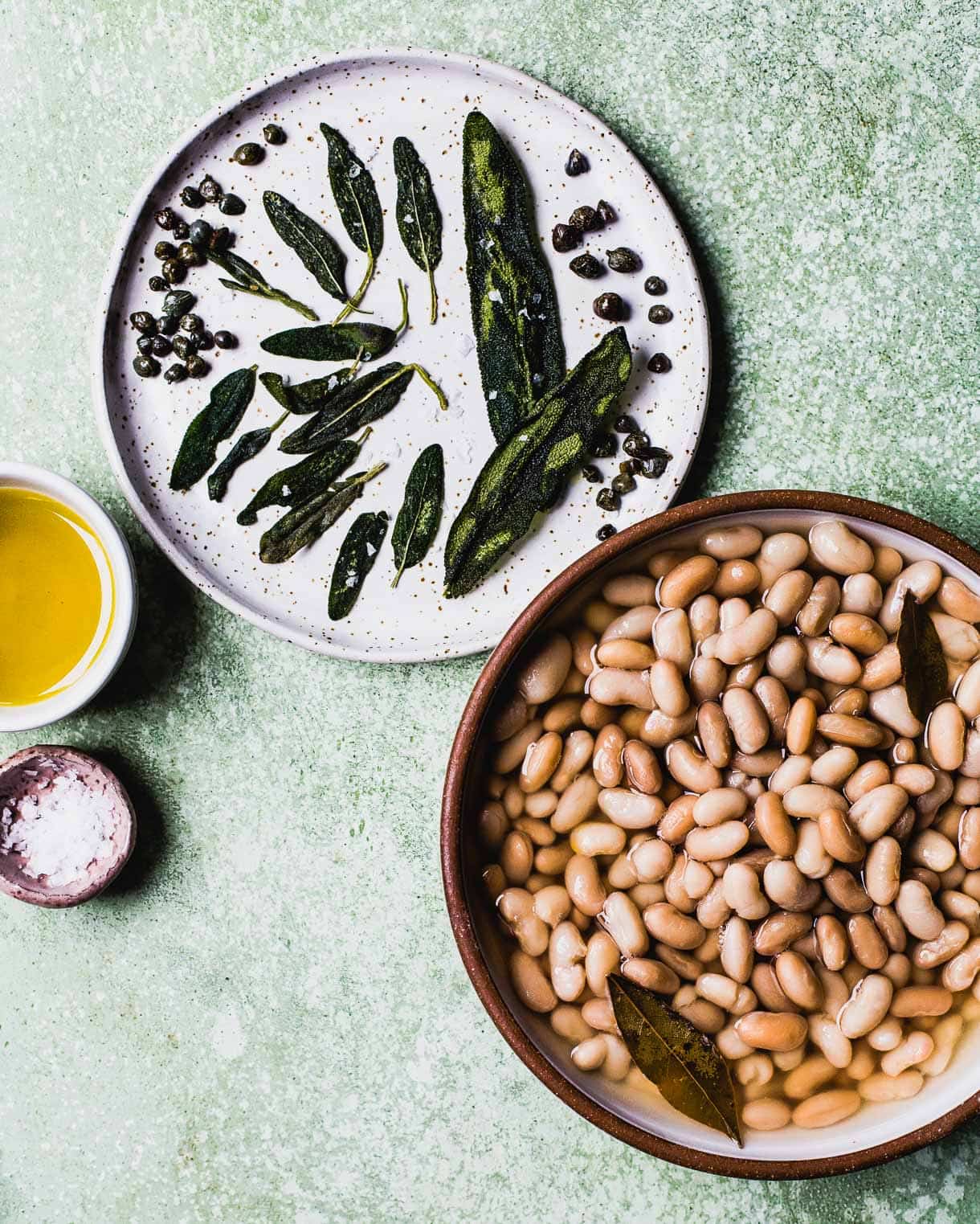 Tuscan White Beans with Fried Sage and Capers