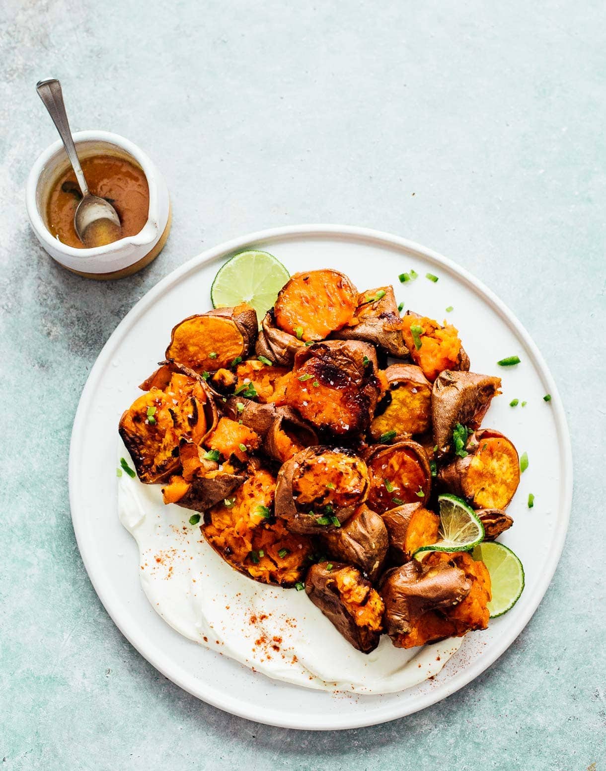 oven roasted sweet potatoes with hot honey